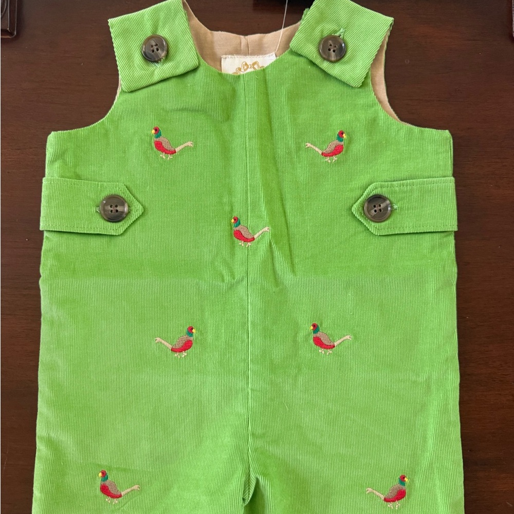 NWT The Beaufort Bonnet Company Jon-Jon Green Corduroy Overalls